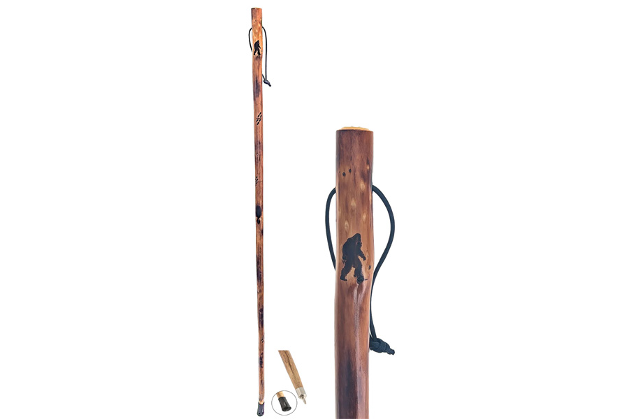 SONA ENTERPRISES 55 Inch Assorted Bigfoot and Walking Feet Printed Hard Pine Wooden Hiking Sticks