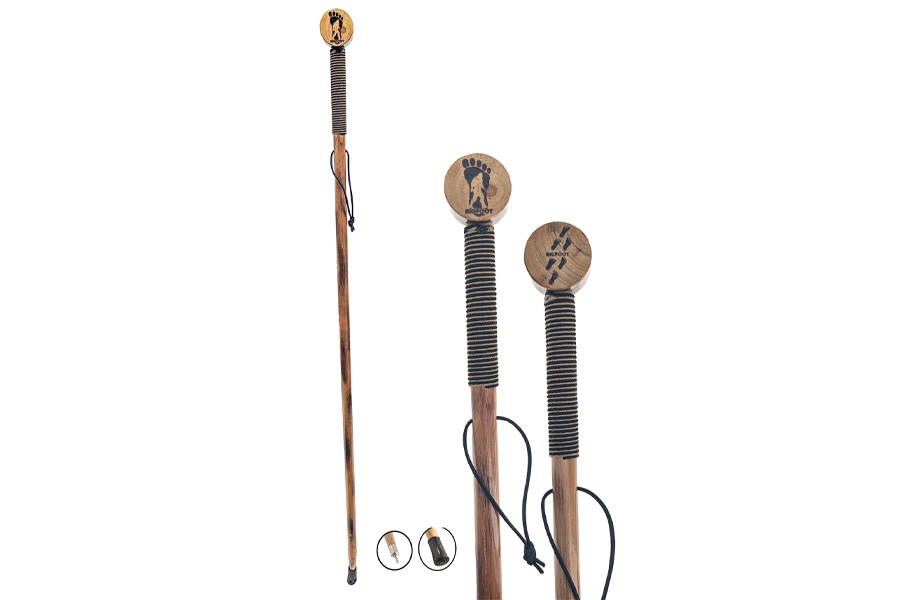 SONA ENTERPRISES 55 Inch Assorted Bigfoot and Walking Feet Printed Hard Pine Wooden Hiking Sticks