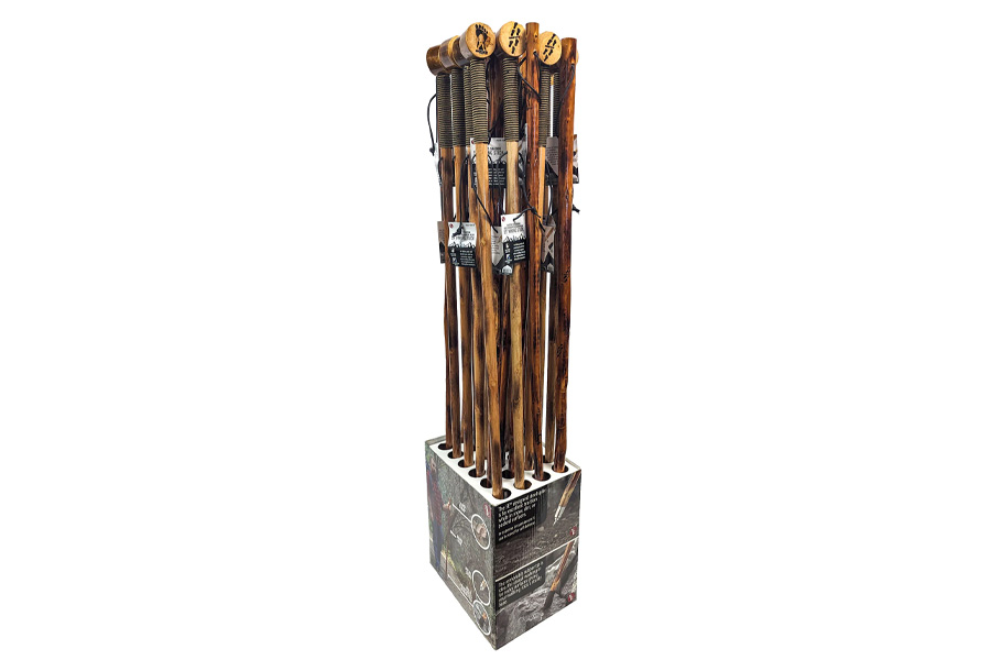 SONA ENTERPRISES 55 Inch Assorted Bigfoot and Walking Feet Printed Hard Pine Wooden Hiking Sticks