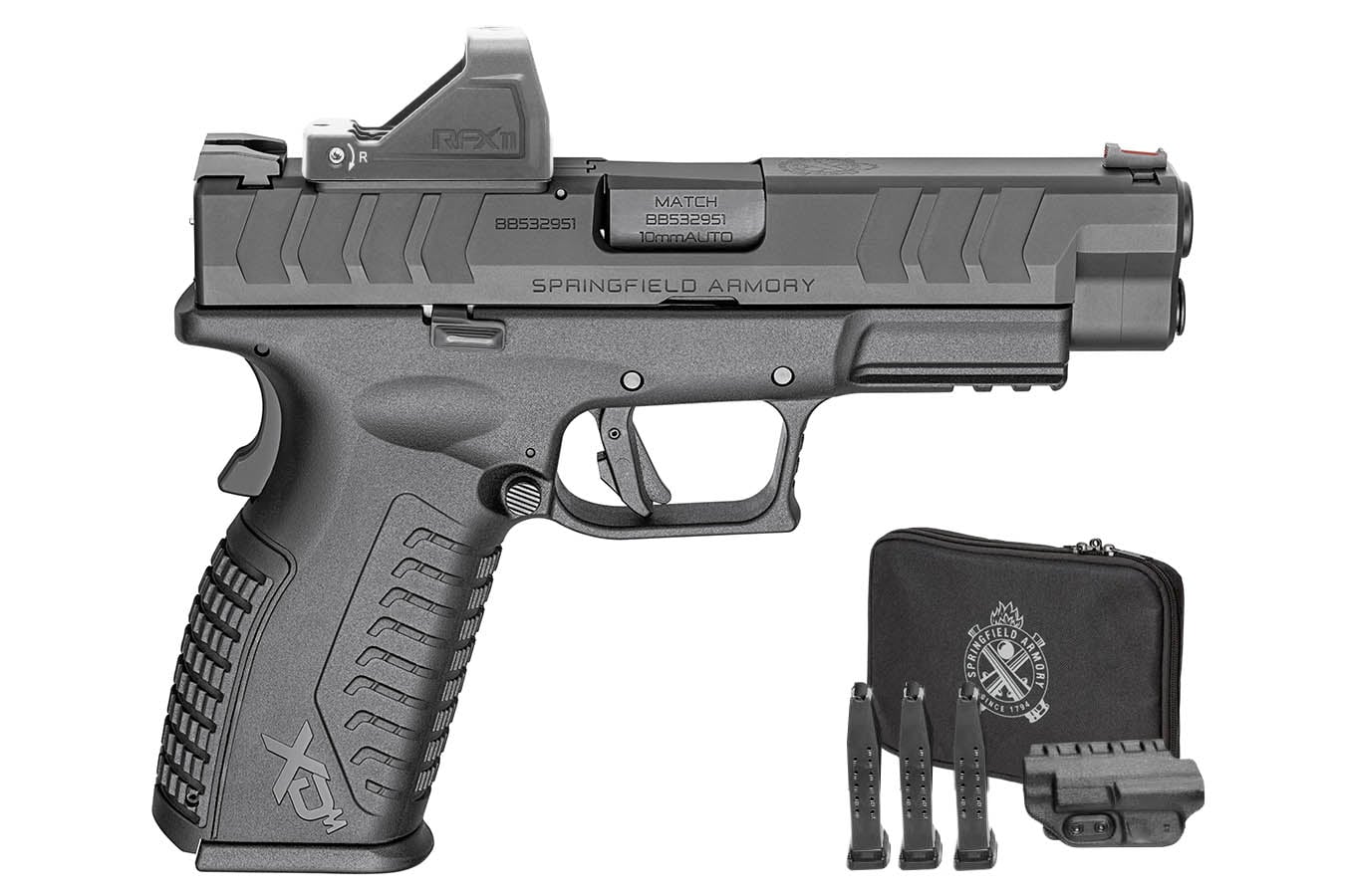 SPRINGFIELD XDM Elite 10mm Optic Ready Package with Viridian RFX-11 Green Dot, 4 Mags and Range Bag