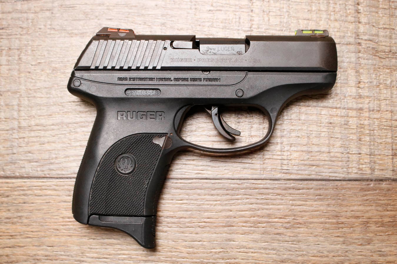 RUGER LC9S 9mm Police Trade-In Pistol with HIVIZ Fiber Optic Sights