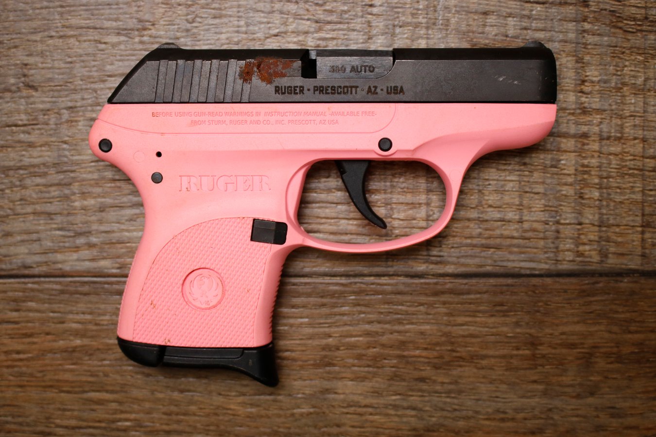 RUGER LCP 380 ACP Police Trade-In Pistol with Pink Frame