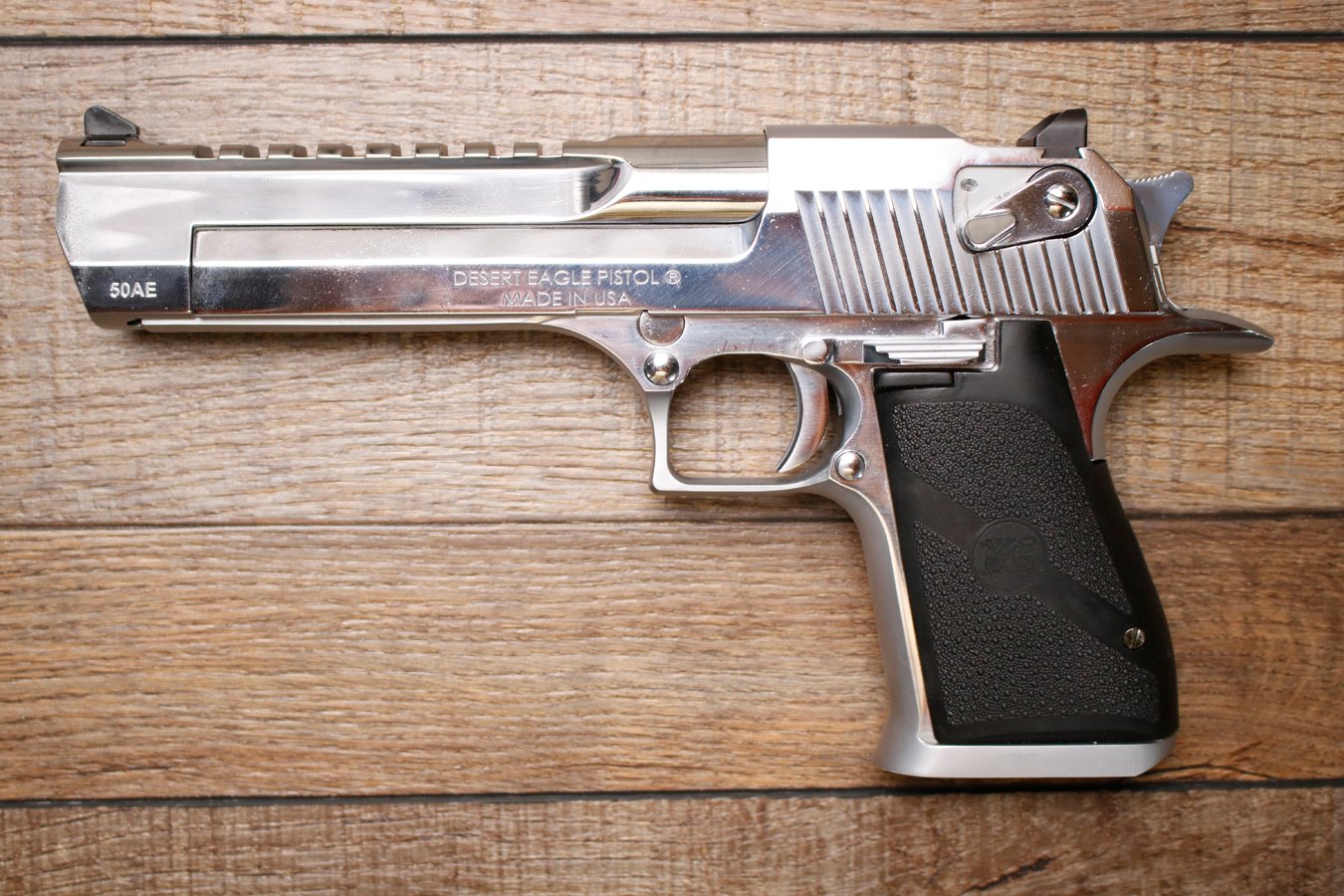 MAGNUM RESEARCH Desert Eagle 50AE Polished Chrome Police Trade-In Pistol (No Magazine)