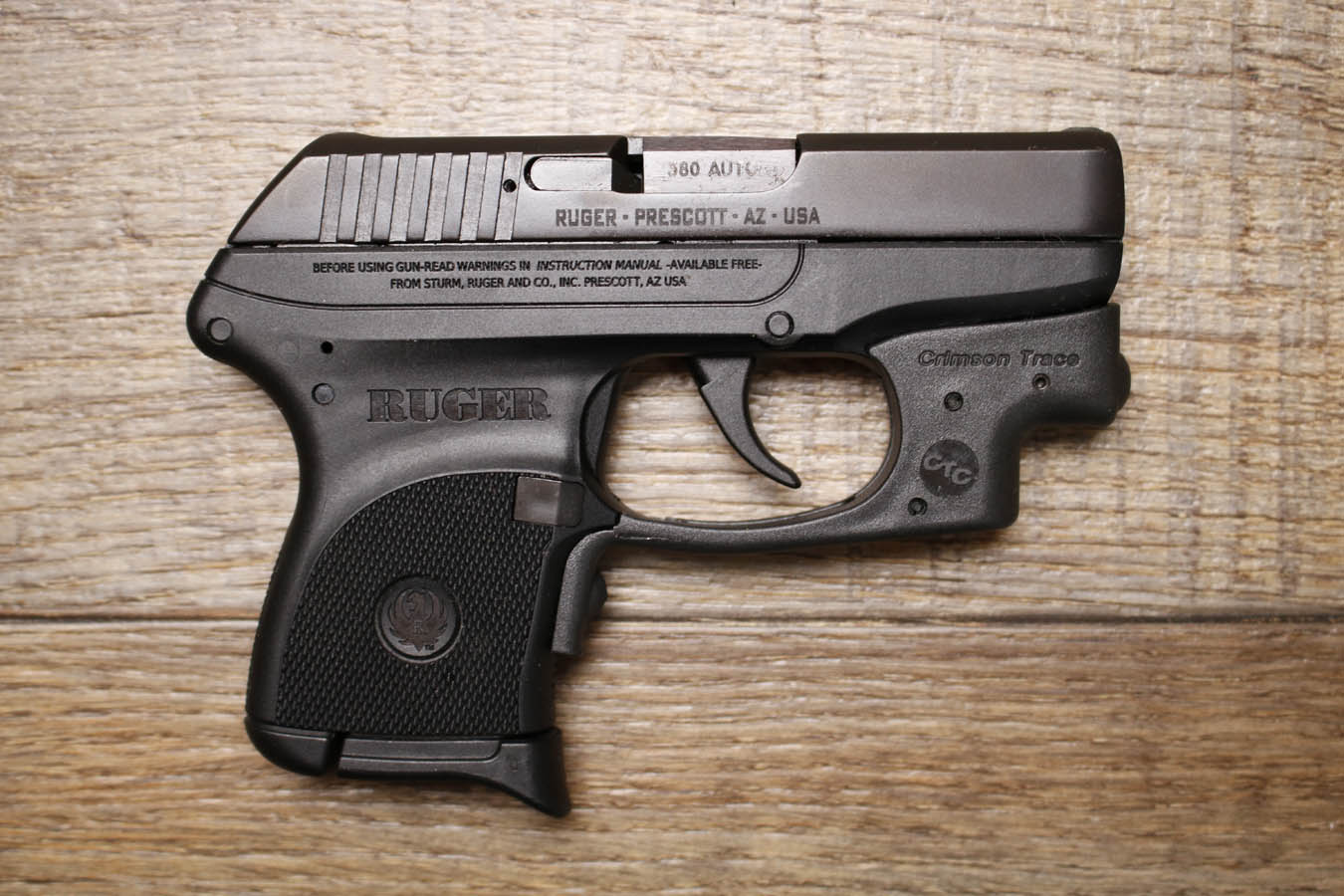 RUGER LCP 380 ACP Police Trade-In Pistol with Crimson Trace Laser