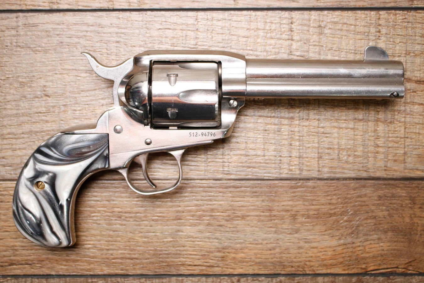 RUGER New Vaquero 45 Colt Police Trade-In Revolver with Original Box and Pearl Birdhead Grips