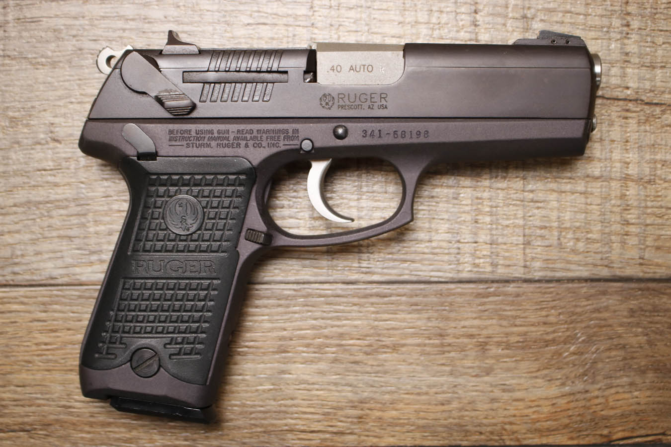 RUGER P94 40 S&W Police Trade-In Pistol with Original Box and Two Magazines