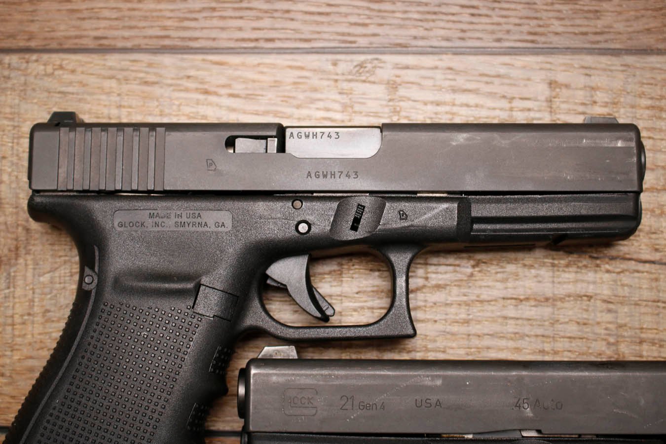 GLOCK 21 Gen 4 45 ACP U.S. Made Police Trade-In Pistol (Good Condition) with Night Sights