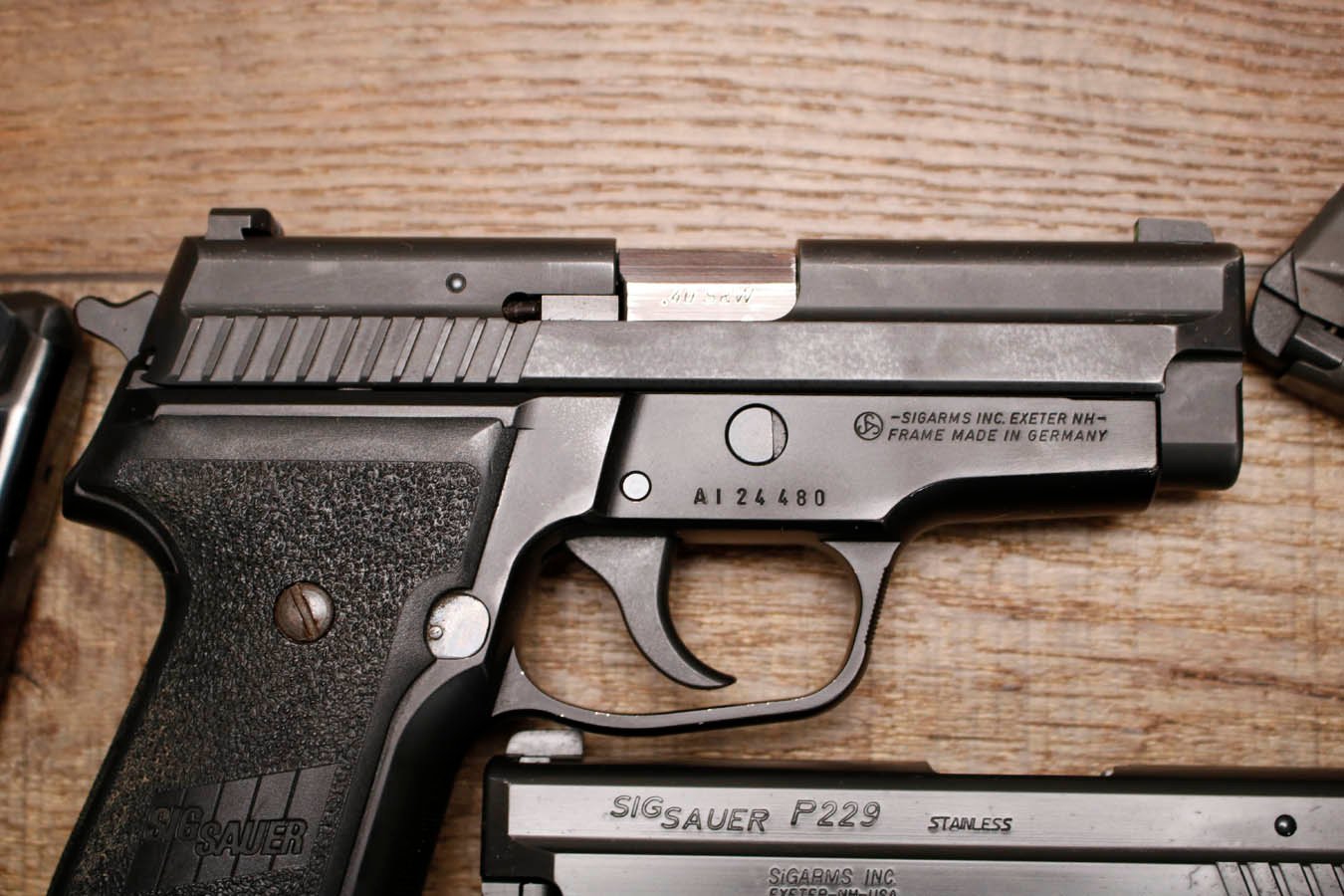 SIG SAUER P229 40 S&W DA/SA Police Trade-in Pistols with Rail and Three Magazines