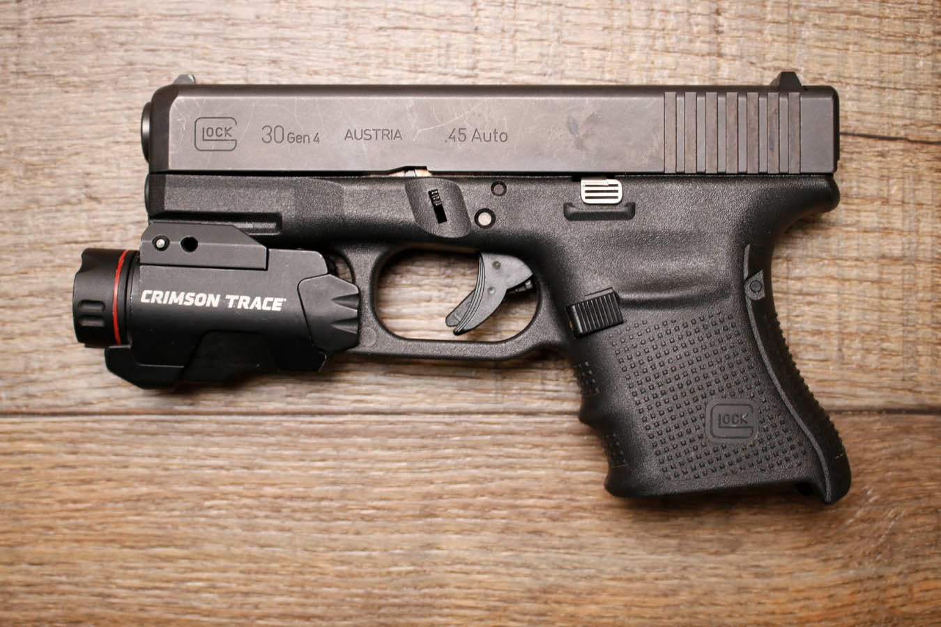 GLOCK 30 Gen 4 45 ACP Police Trade-In Pistol with Crimson Trace Laser/Flashlight (No Magazine)