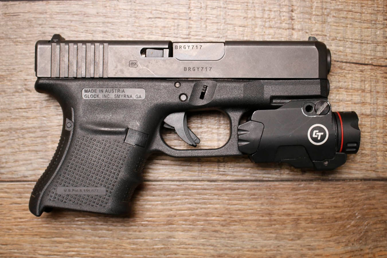 GLOCK 30 Gen 4 45 ACP Police Trade-In Pistol with Crimson Trace Laser/Flashlight (No Magazine)