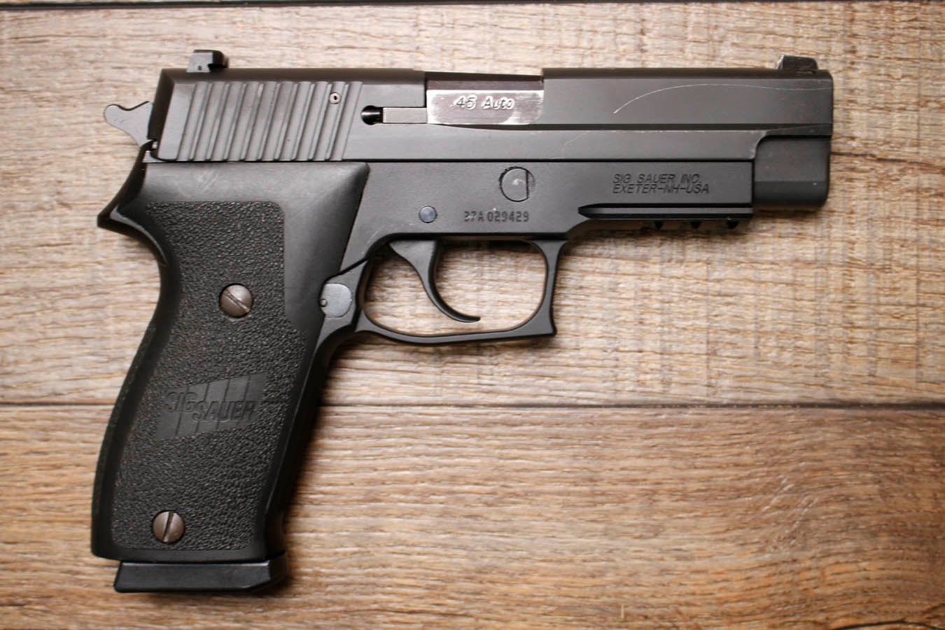 SIG SAUER P220 45 ACP Police Trade-In Pistol with Two Magazines