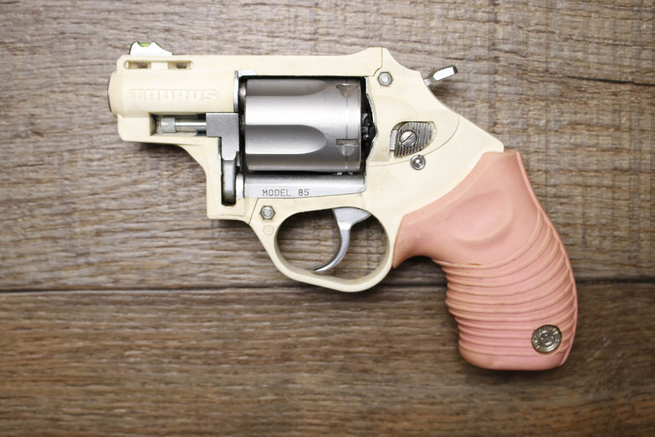 TAURUS 85 Poly 38 SPL Police Trade-In Pistol with Pink Grips and White Frame