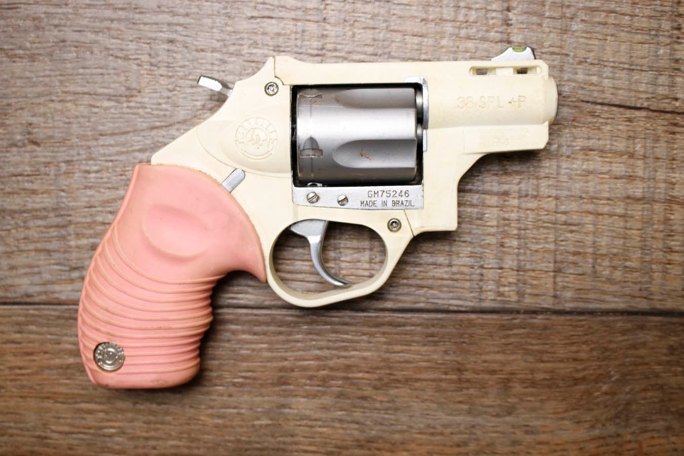 TAURUS 85 Poly 38 SPL Police Trade-In Pistol with Pink Grips and White Frame