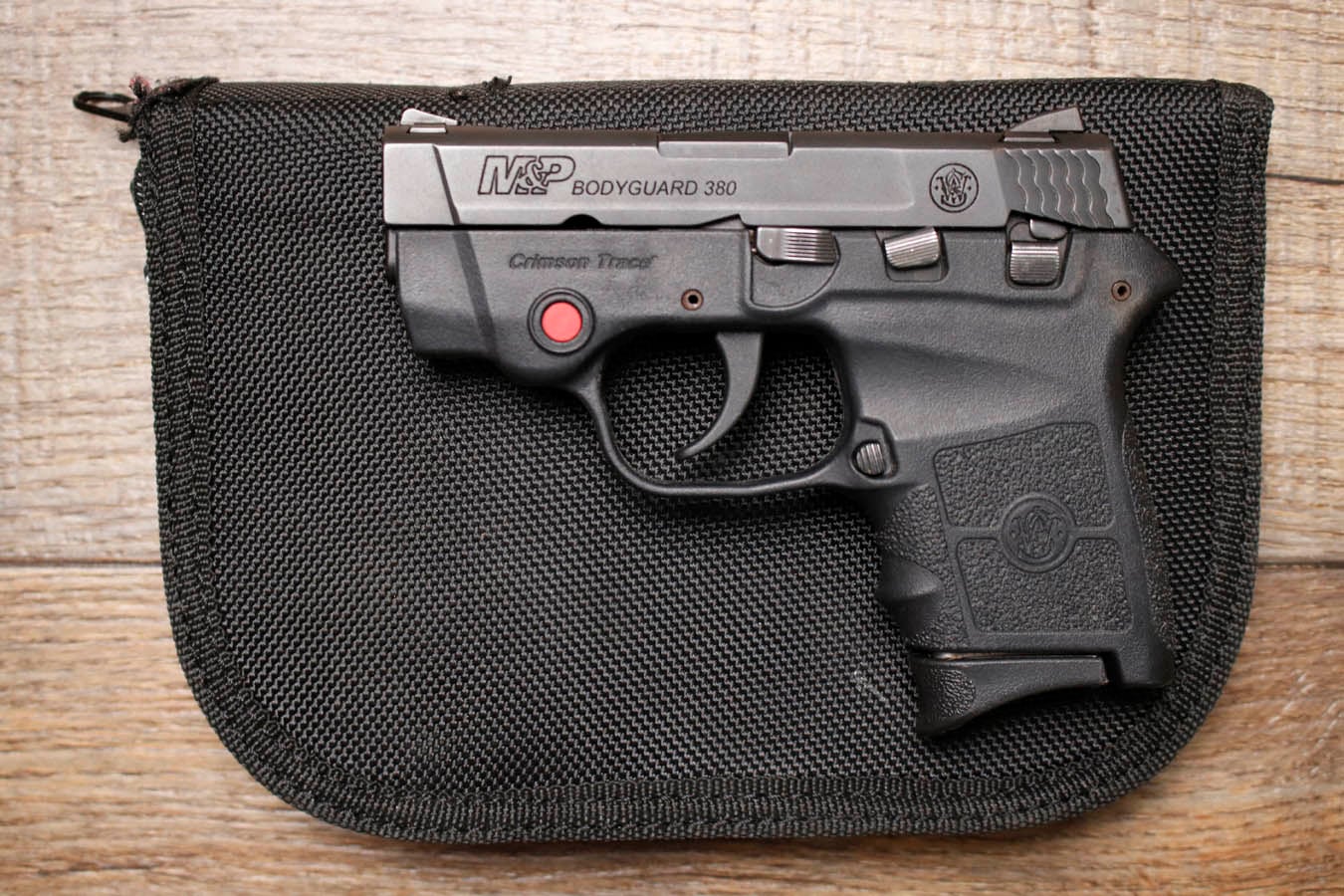 SMITH AND WESSON M&P Bodyguard 380 ACP Police Trade-In Pistol with Crimson Trace Laser