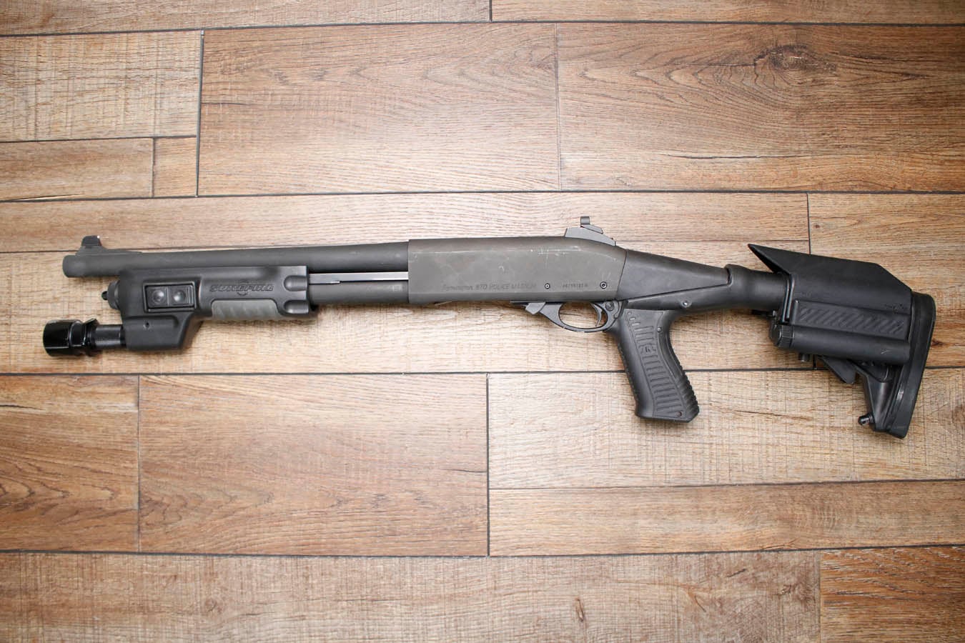 REMINGTON 870 Police Magnum 12GA Police Trade-In NFA Short Barrel Shotgun with Sure Fire Foregrip and Flashlight