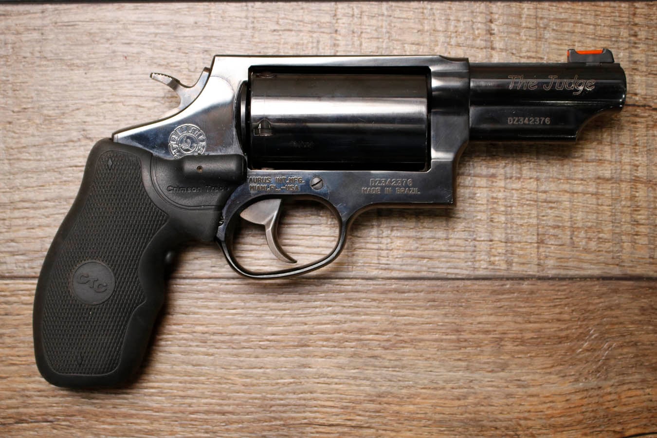 TAURUS Judge 45 Colt/410 Bore Police Trade-In Revolver with Crimson Trace Grip Laser