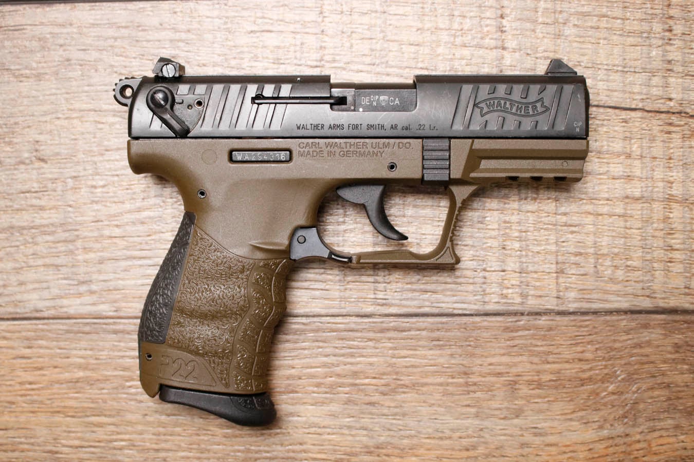 WALTHER P22 22 LR Police Trade-In Pistol with FDE Frame