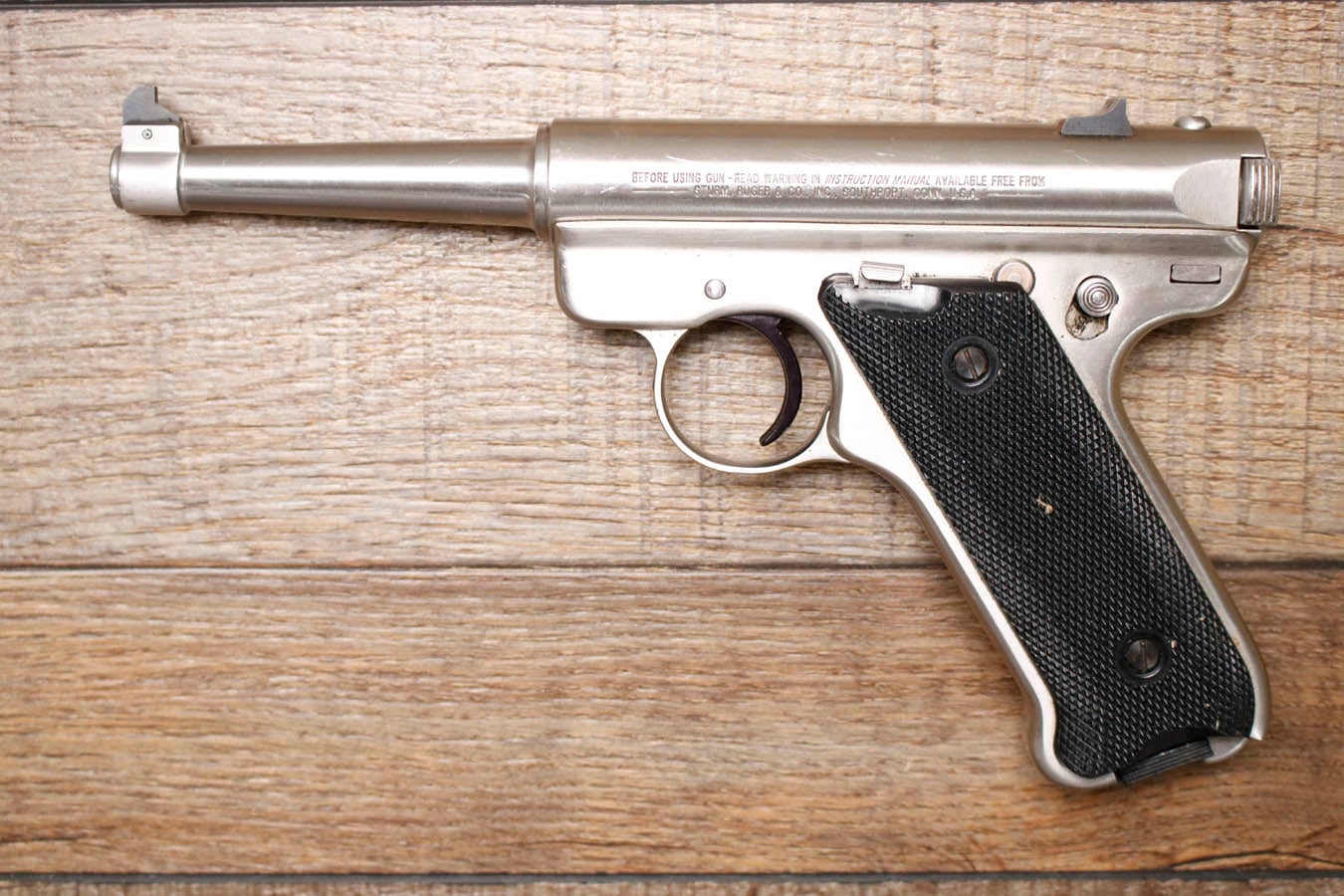 RUGER MK II 22LR Police Trade-In Pistol with Stainless Finish