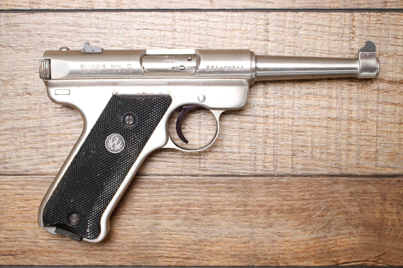 RUGER MK II 22LR Police Trade-In Pistol with Stainless Finish