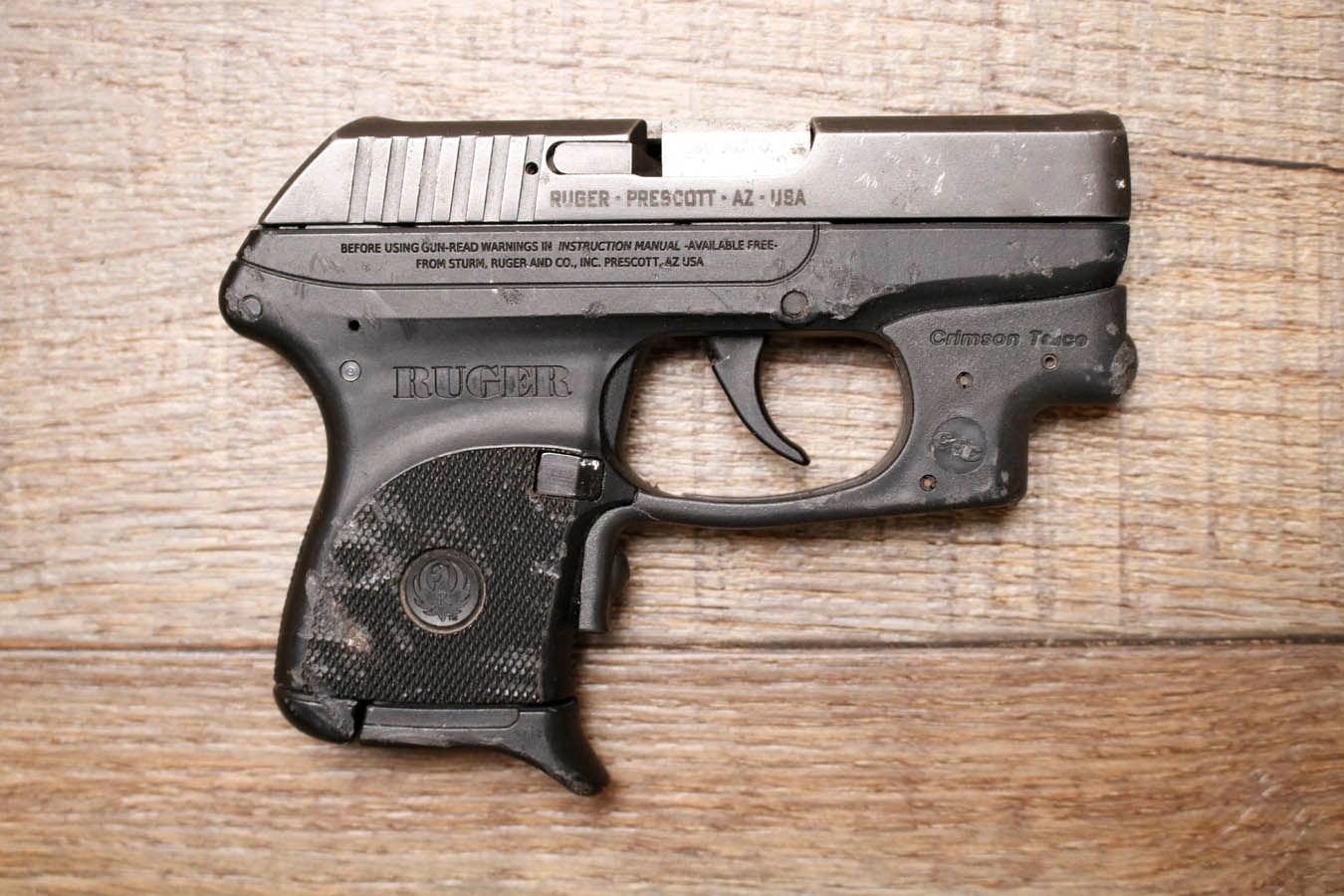 RUGER LCP 380 ACP Police Trade-In Pistol with Crimson Trace Laser