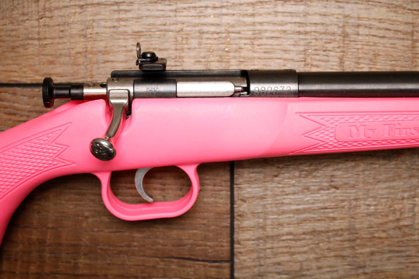 KSA Crickett 22 S,L,LR Police Trade-In Rifle with Pink Stock