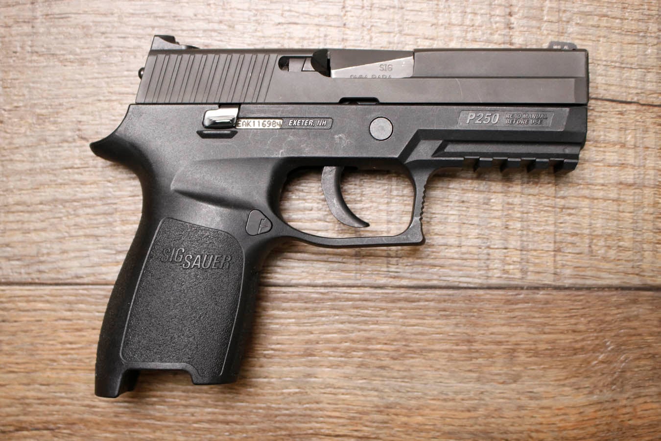 SIG SAUER P250 Compact 9mm Police Trade-In Pistol (No Magazine)