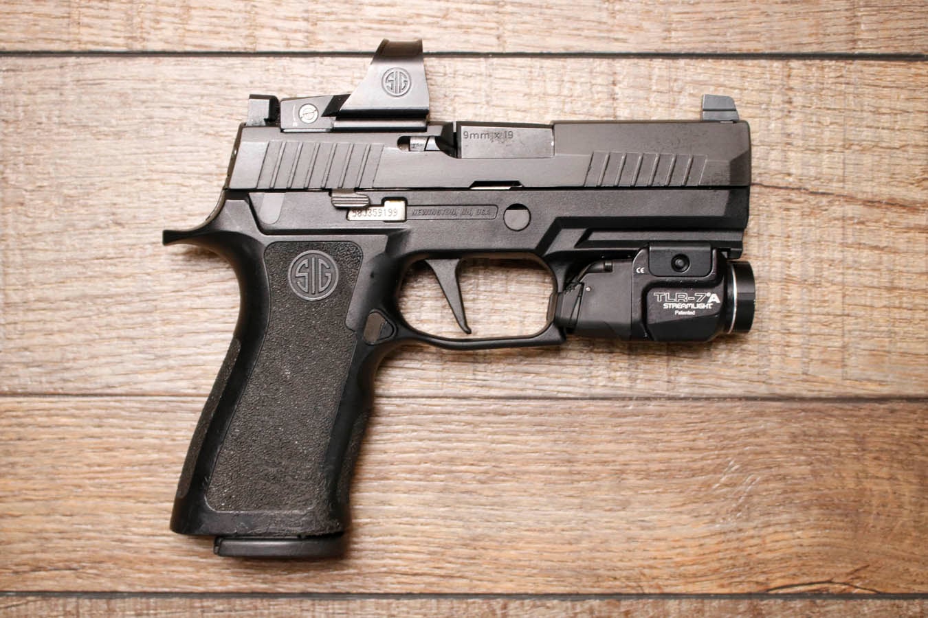 SIG SAUER P320 X Carry 9mm Police Trade-In Pistol with Romeo 1 Pro Red Dot/ TLR-7A (Good Condition)