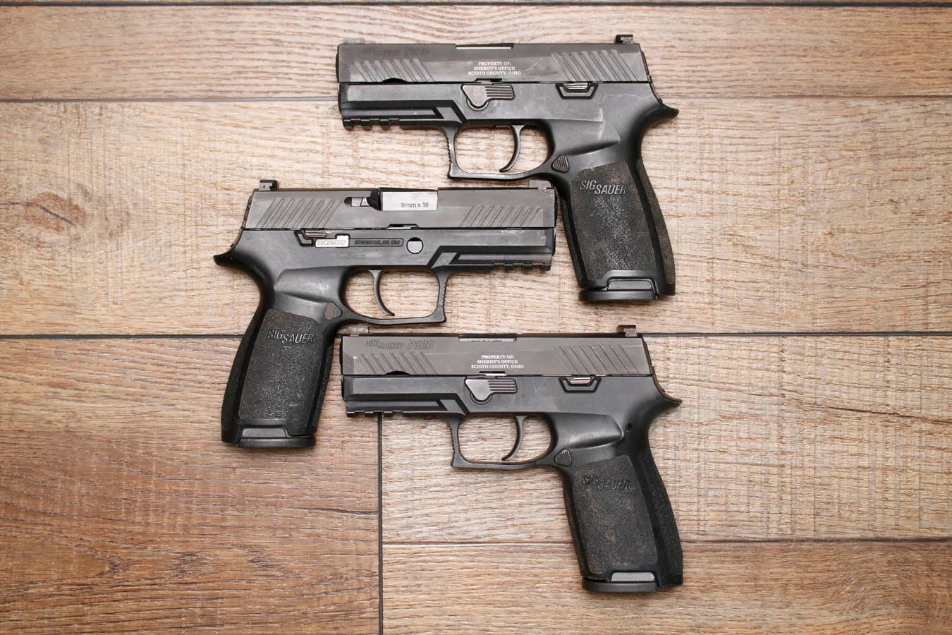 SIG SAUER P320 Carry 9mm Police Trade-In Pistol with Scioto County Sheriffs Office Markings (Fair Condition)