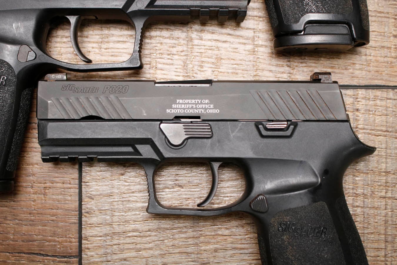 SIG SAUER P320 Carry 9mm Police Trade-In Pistol with Scioto County Sheriffs Office Markings (Fair Condition)