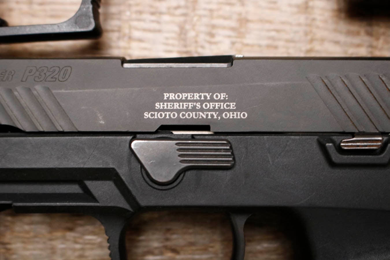 SIG SAUER P320 Carry 9mm Police Trade-In Pistol with Scioto County Sheriffs Office Markings (Fair Condition)