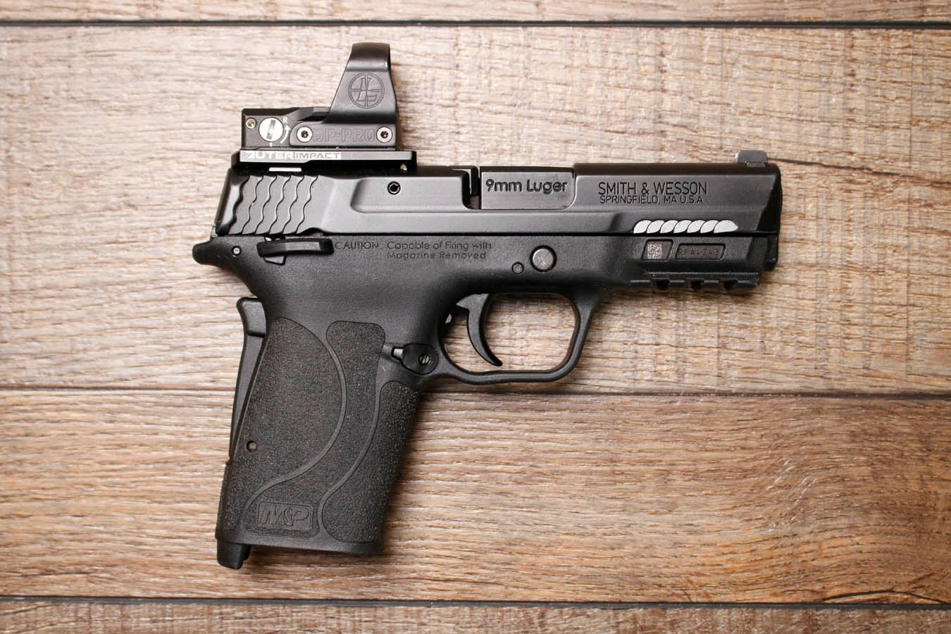 SMITH AND WESSON M&P9 Shield EZ M2.0 9mm Police Trade-In Pistol with Leupold Red Dot (No Magazine)