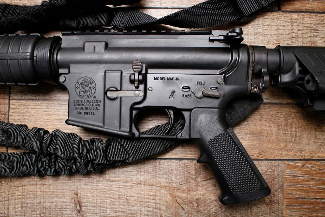 SMITH AND WESSON M&P-15 5.56mm Police Trade-In Rifles with A2 Handguard and CAA Stock (No Magazine)