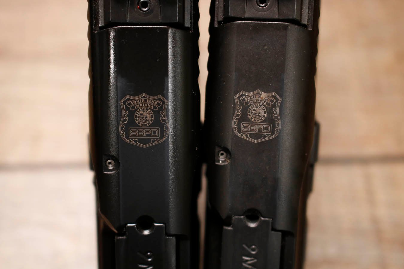 SMITH AND WESSON M&P9 M2.0 9mm Full-Size Police Trade-in Pistols with South Bend Police Department Markings