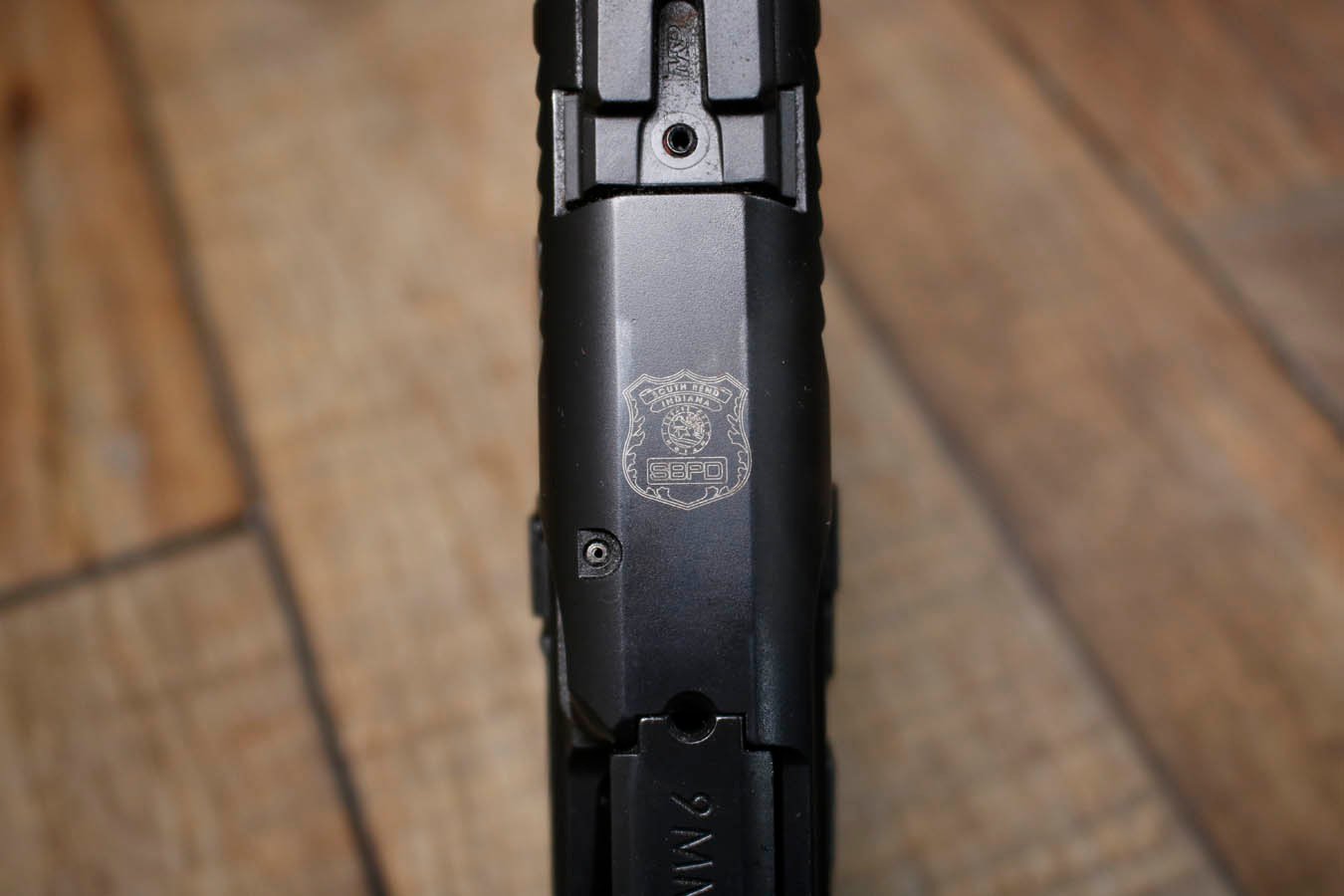 SMITH AND WESSON M&P9 M2.0 9mm Police Trade-In Pistol with South Bend Police Department Markings