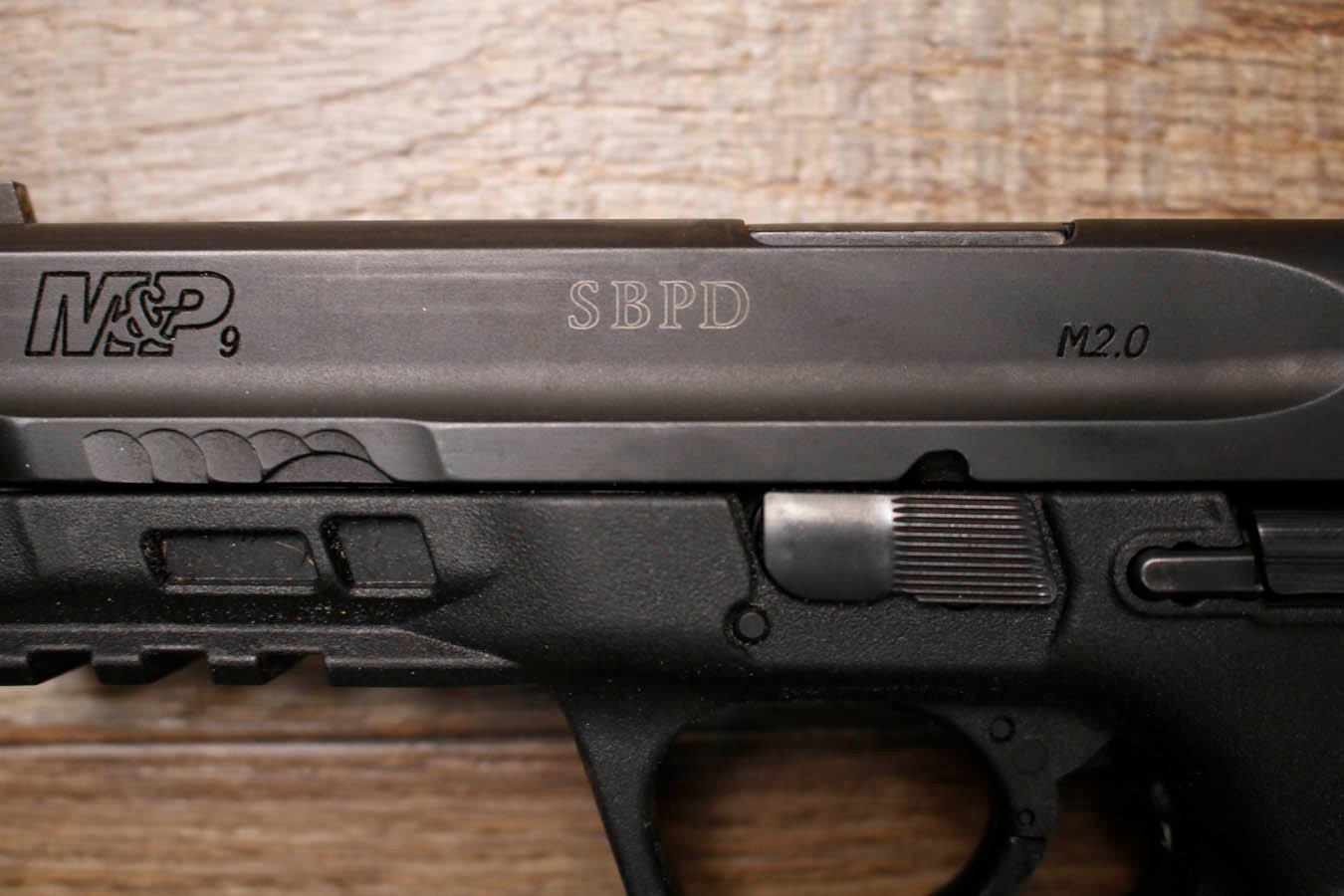SMITH AND WESSON M&P9 M2.0 9mm Police Trade-In Pistol with South Bend Police Department Markings