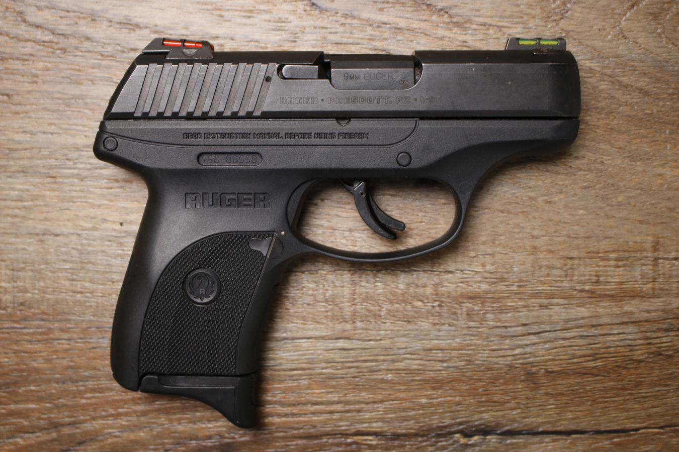RUGER LC9S 9mm Police Trade-In Pistol with HIVIZ Fiber Optic Sights