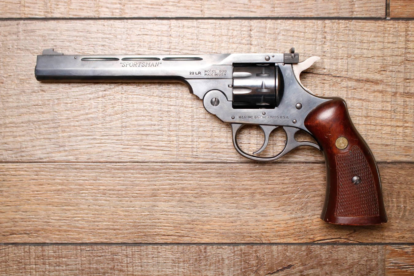 H AND R Model 999 Sportsman .22 LR Top-Break Used 9-Shot Revolver