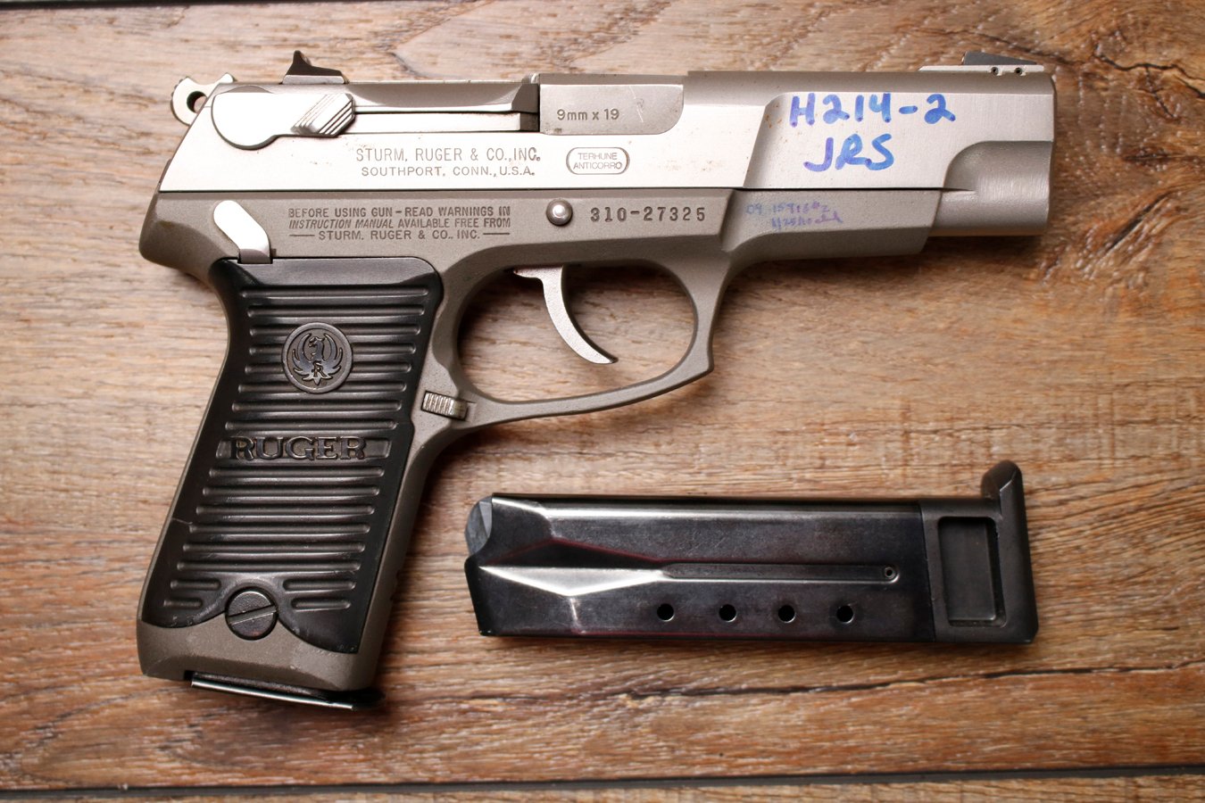 RUGER P89 9mm Police Trade-In Pistol with Two Magazines