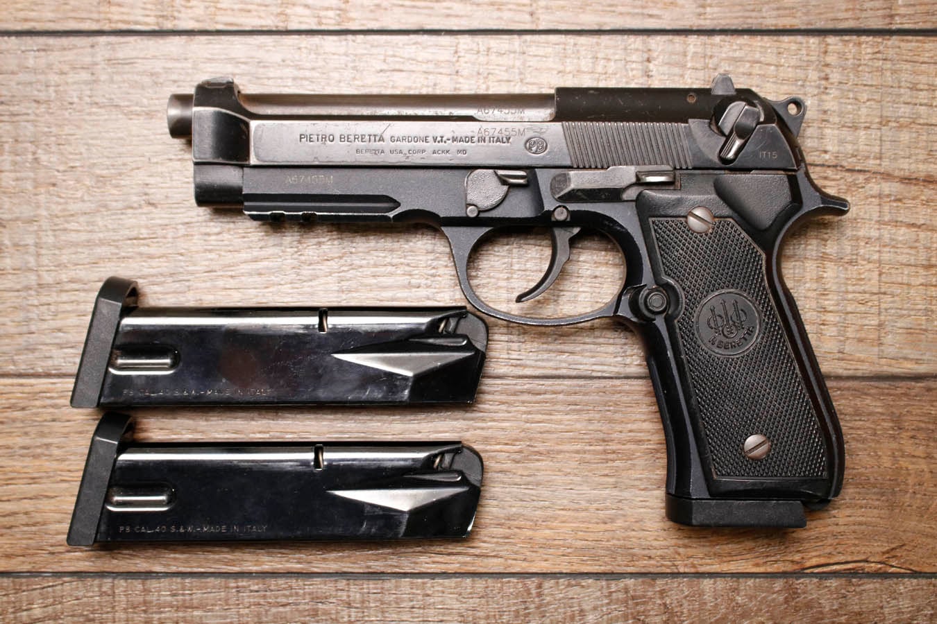 BERETTA 96A1 40 S&W Police Trade-In Pistol with Three Magazines