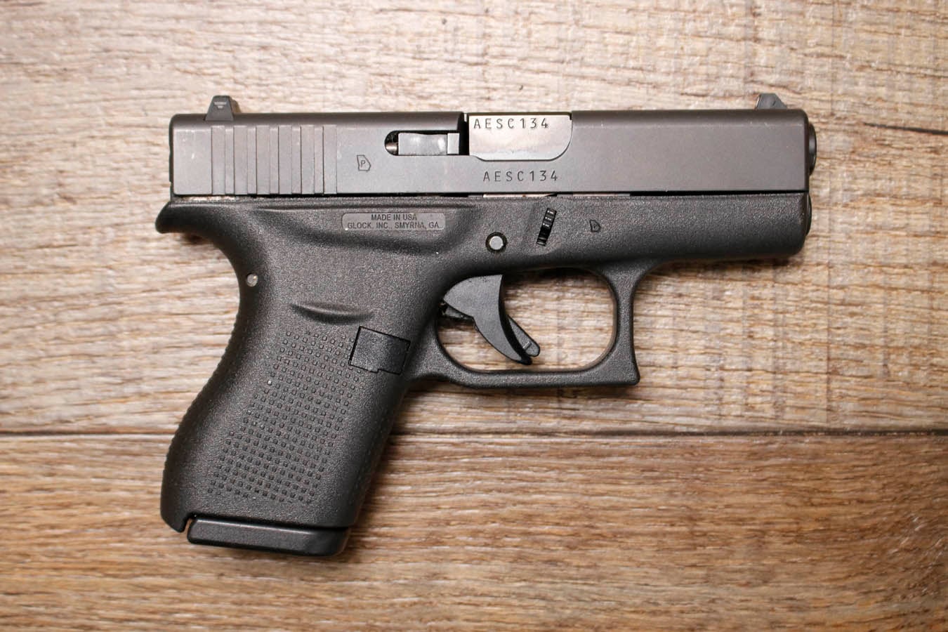 GLOCK 42 380 ACP Police Trade-In Pistol with Holster and 2 Magazines