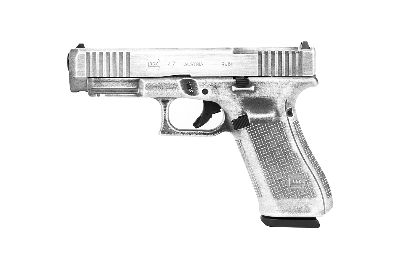 GLOCK 47 MOS 9mm Optic Ready 17-Round Pistol with Battleworn Stormtrooper White Cerakote Finish