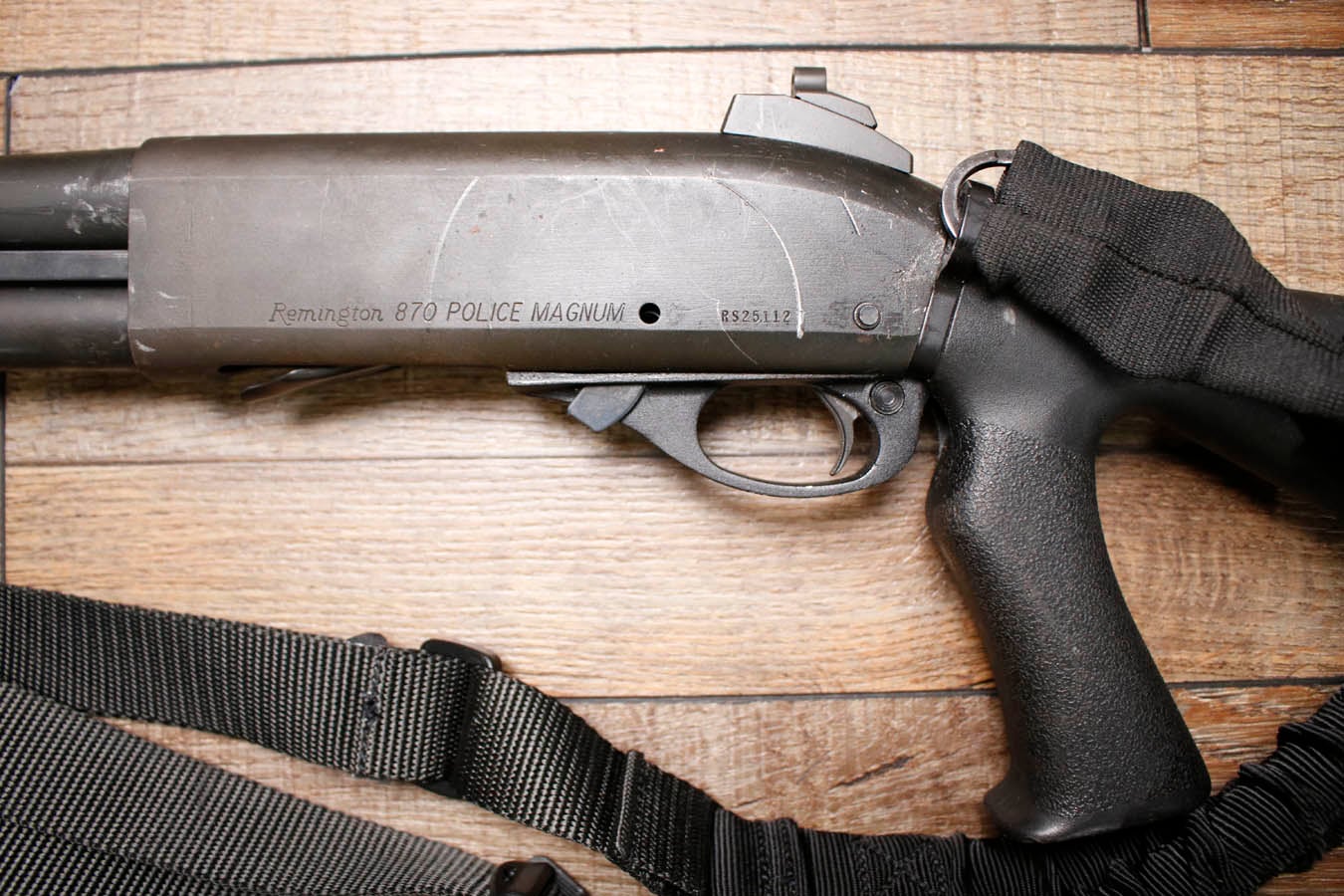REMINGTON 870 Police Magnum 12 Gauge Police Trade-In Pump Shotgun with SureFire Forend and Wilson Combat Sights