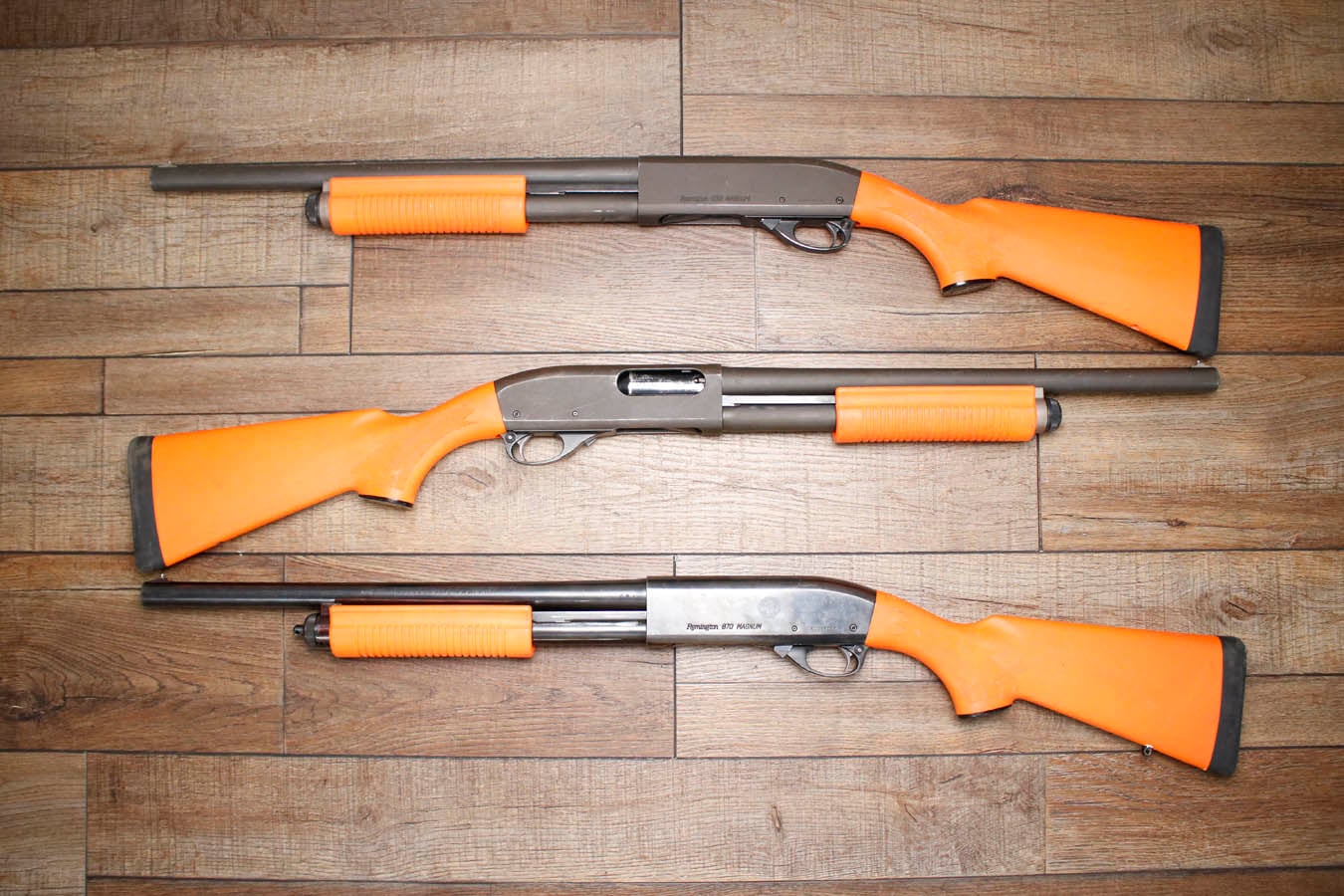 REMINGTON 870 Magnum 12GA Police Trade-In Shotgun with Synthetic Orange Furniture 