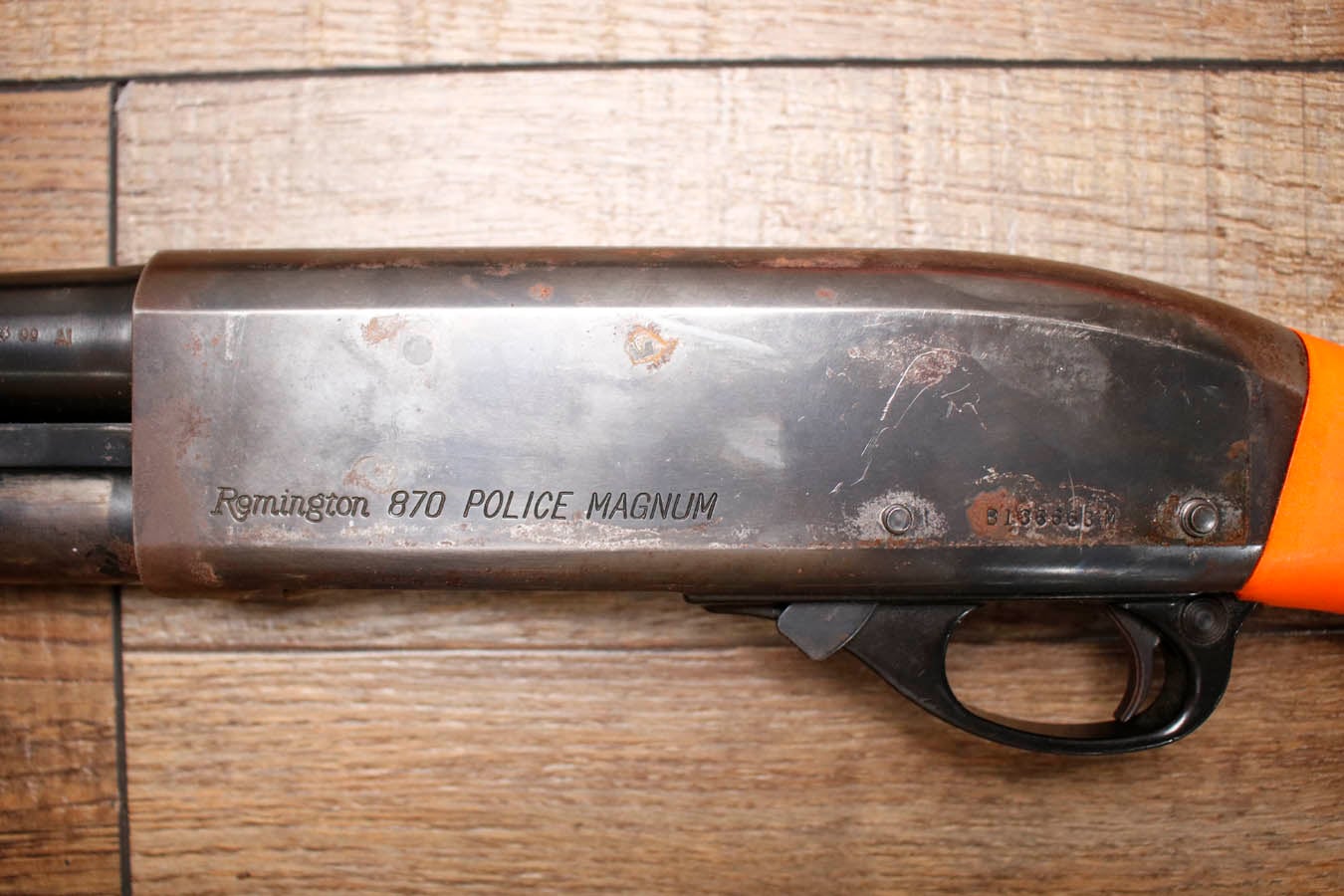REMINGTON 870 Police Magnum 12GA Police Trade-In Shotgun with Less Le Orange Furniture and Extended Tube Mag