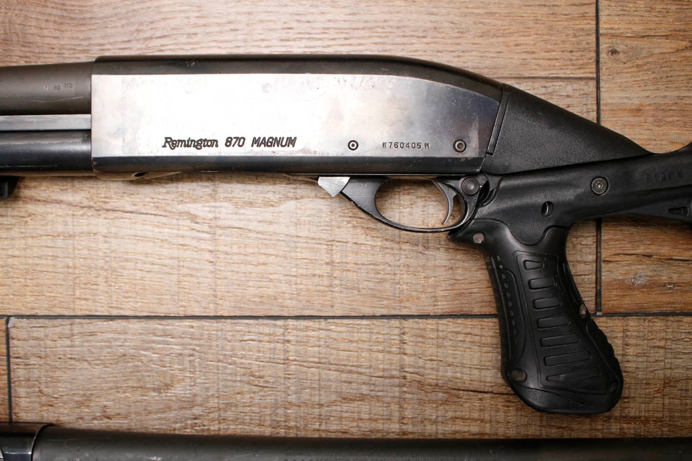 REMINGTON 870 Magnum 12GA Police Trade-In Shotgun with Pistol Grip, Collapsible Stock and Extended Tube Mag