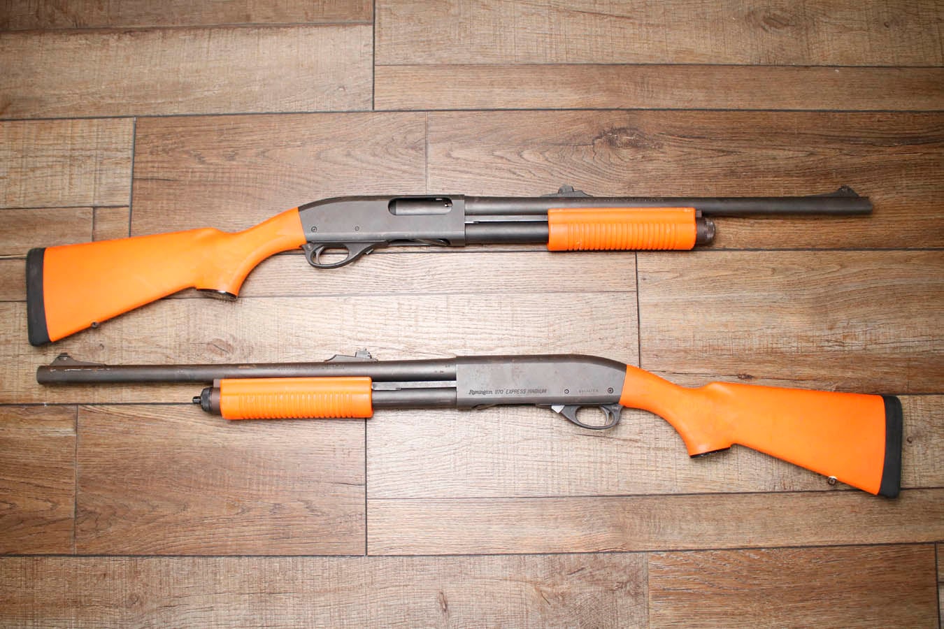 REMINGTON 870 Express Magnum 12GA Police Trade-In Shotgun with Synthetic Orange Stock