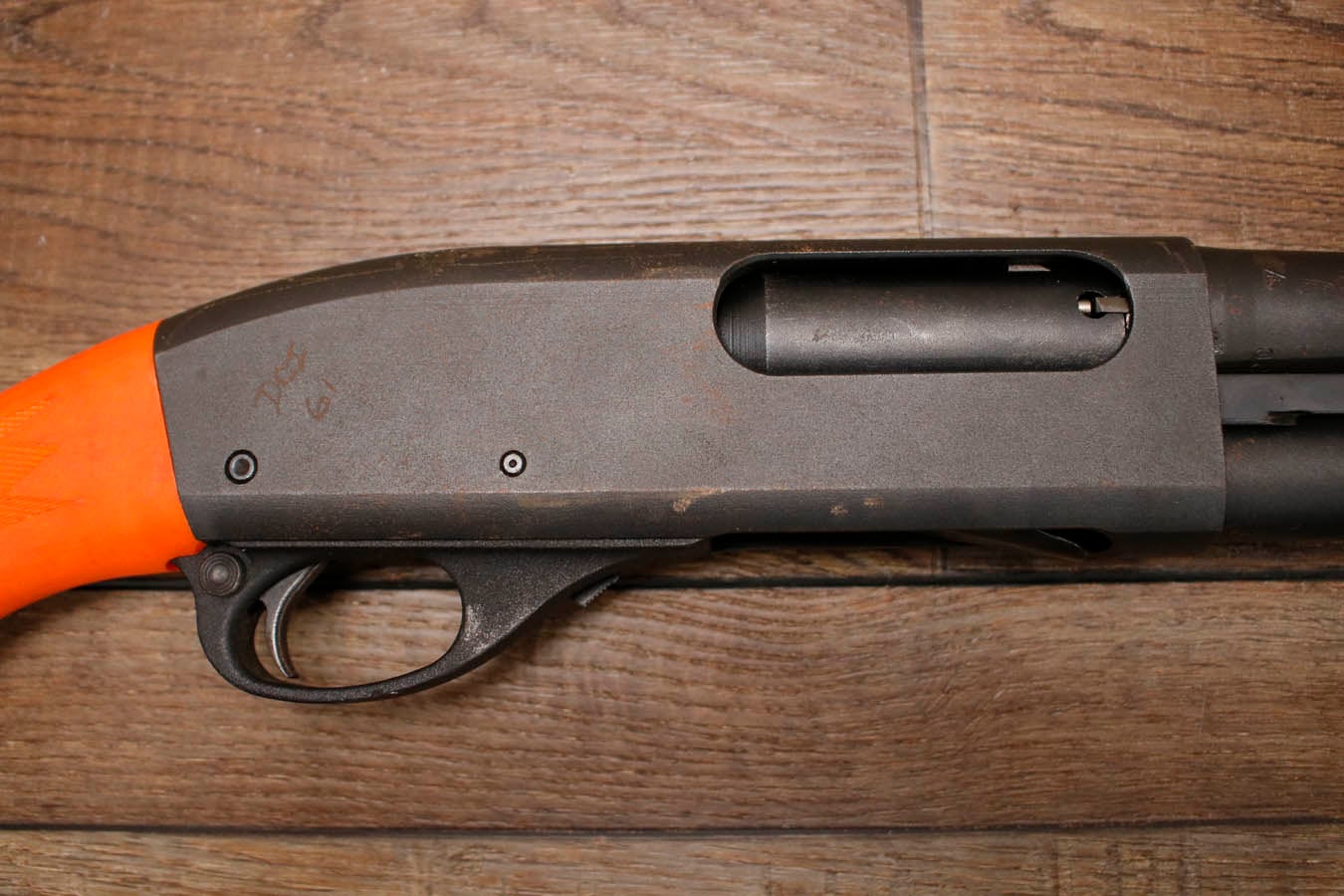 REMINGTON 870 Express Magnum 12GA Police Trade-In Shotgun with Synthetic Orange Stock