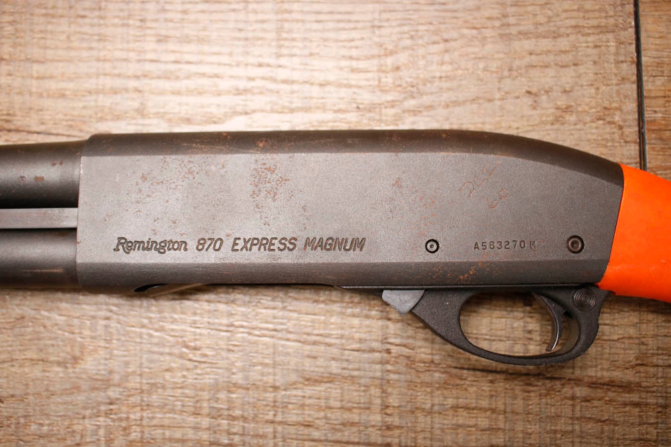 REMINGTON 870 Express Magnum 12GA Police Trade-In Shotgun with Synthetic Orange Stock