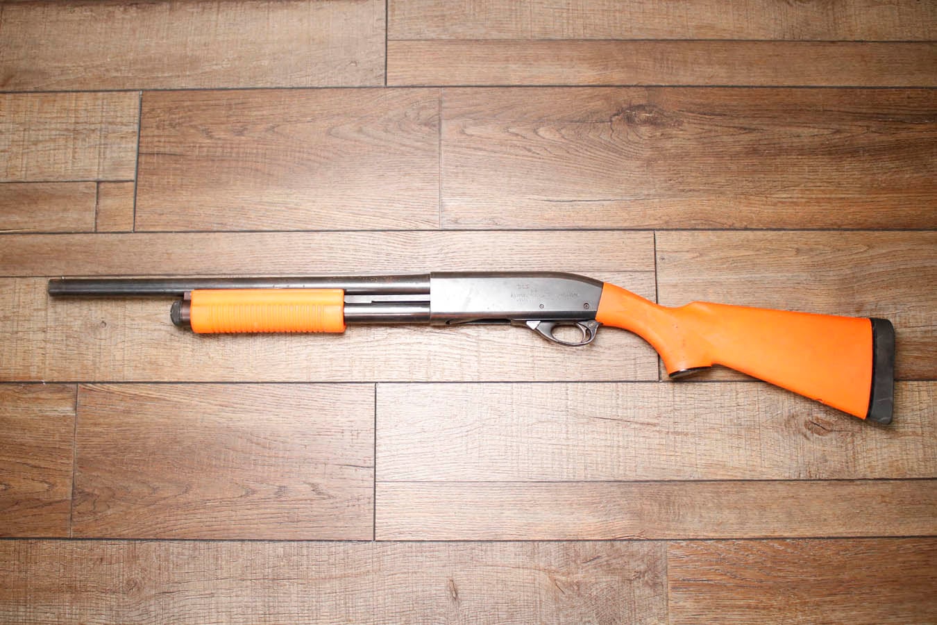 REMINGTON 870 Wingmaster 12GA Police Trade-In Shotgun with Synthetic Orange Stock