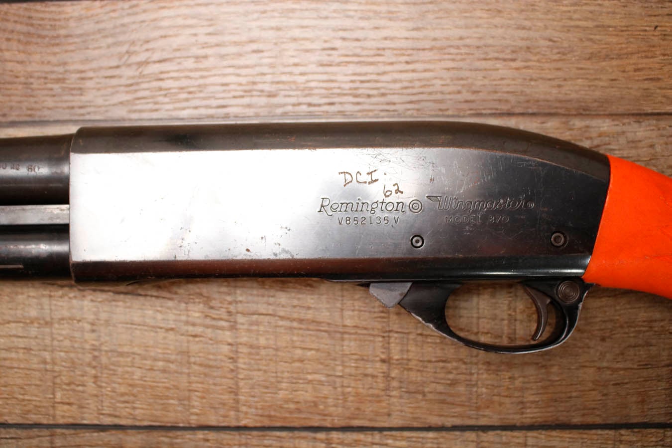 REMINGTON 870 Wingmaster 12GA Police Trade-In Shotgun with Synthetic Orange Stock